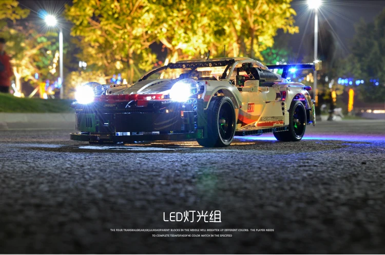 20097 серии RSR Technic супер машина 1580 шт 911RSR king 90066 строительные блоки кирпичи 42096 игрушки Рождественские украшения