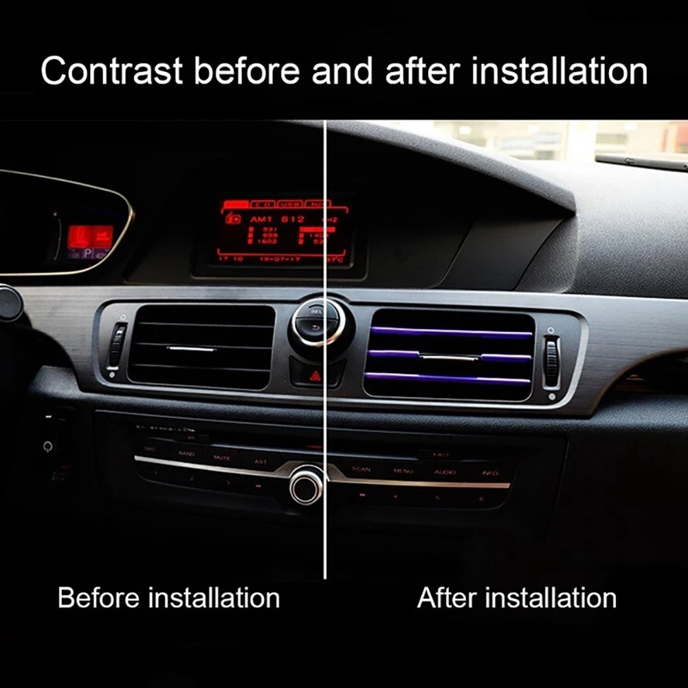 20cm Car Air Conditioner Outlet Decorative U Shape Moulding Trim Strips Auto Car Door Guard Edge Corner Protector 10Pcs