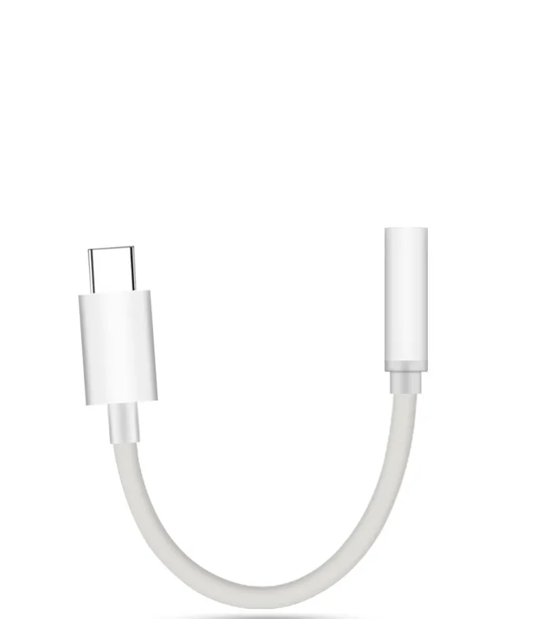 white Кабель для наушников type C 3,5 с разъемом USB C до 3,5 мм адаптер для наушников AUX для huawei P30 P20 Pro для Xiaomi mi 8 mi 6 mi 9 - Цвет: white