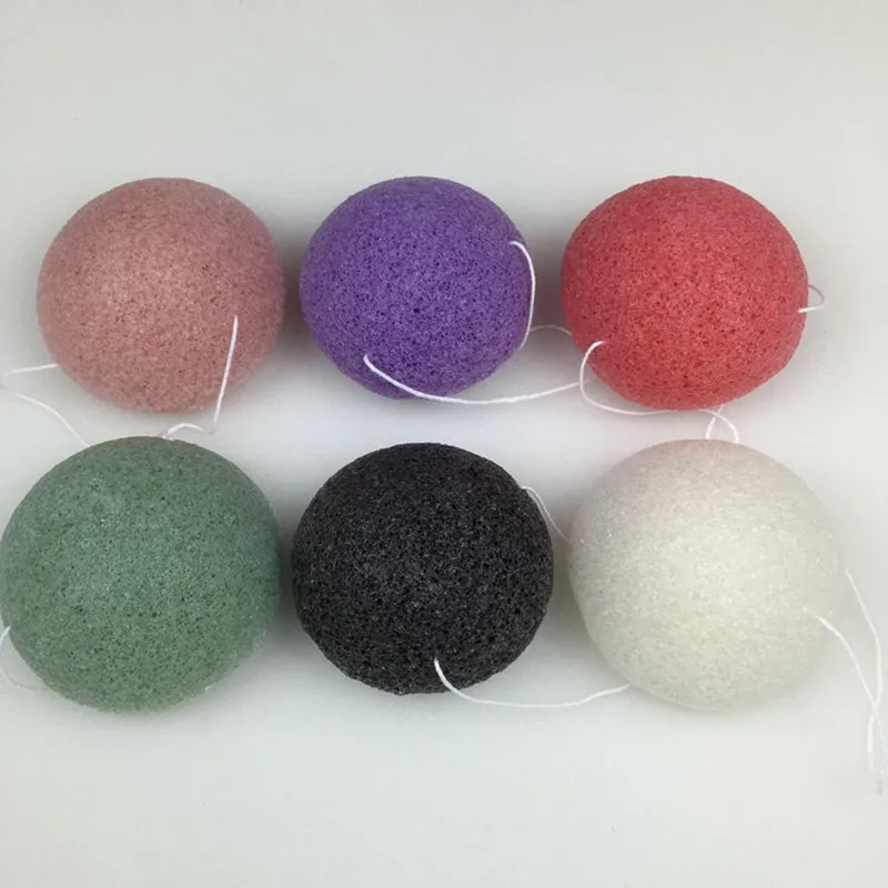 1 шт. натуральная косметическая губка Konjac из бамбукового угля очищающая для