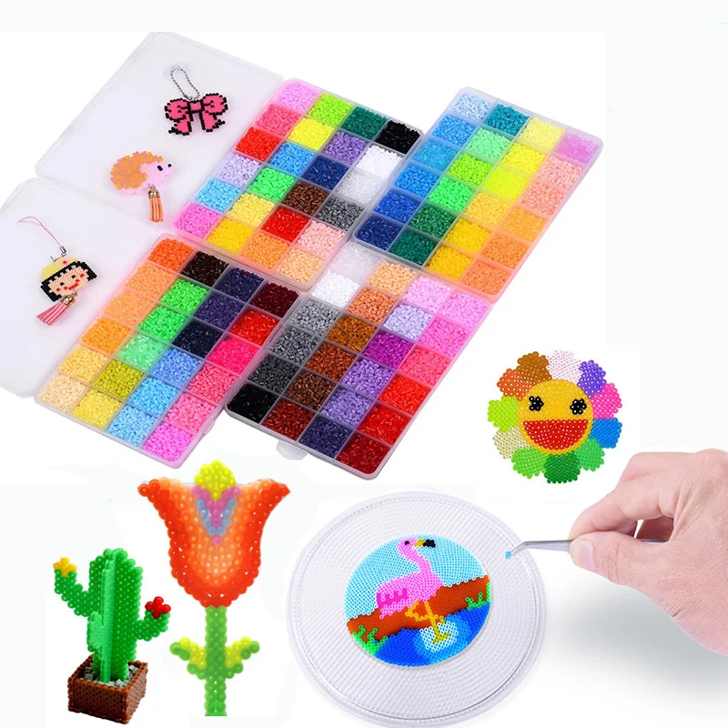 5mm Hama beads 15 24 48color/set perler beads Iron Paper ironing beads Diy  puzzles pegboard Handmade toys for girls 5