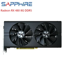 Видеокарты SAPPHIRE AMD Radeon RX480, игровая настольная видеокарта для ПК, GPU RX480 256bit, 8 ГБ, GDDR5, используемая карта для геймера