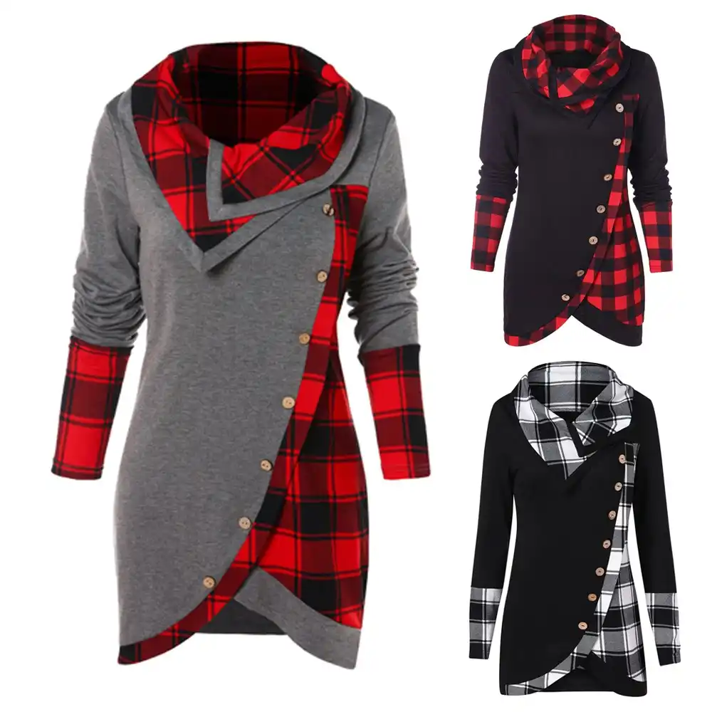 pull plaid femme