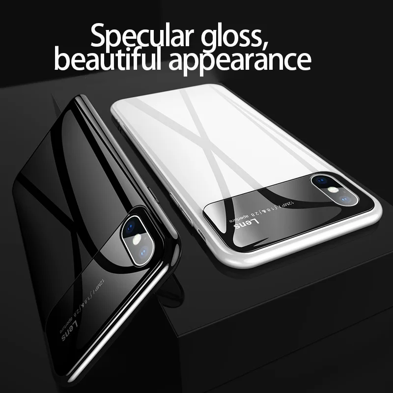 Пластиковый корпус для iphone X XR XS MAX стеклянный чехол для iphone 7 8 PLUS 11 Pro MAX ультра-тонкий защитный чехол с защитой от падения 360 °
