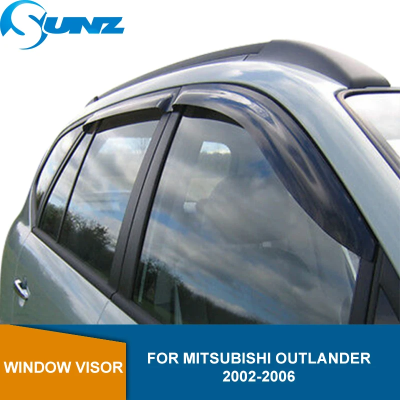 

Window Deflector Visor For Mitsubishi Outlander 2002 2003 2004 2005 2006 Black Rain Sun Guard Vent Wind Shield Window Visor SUNZ