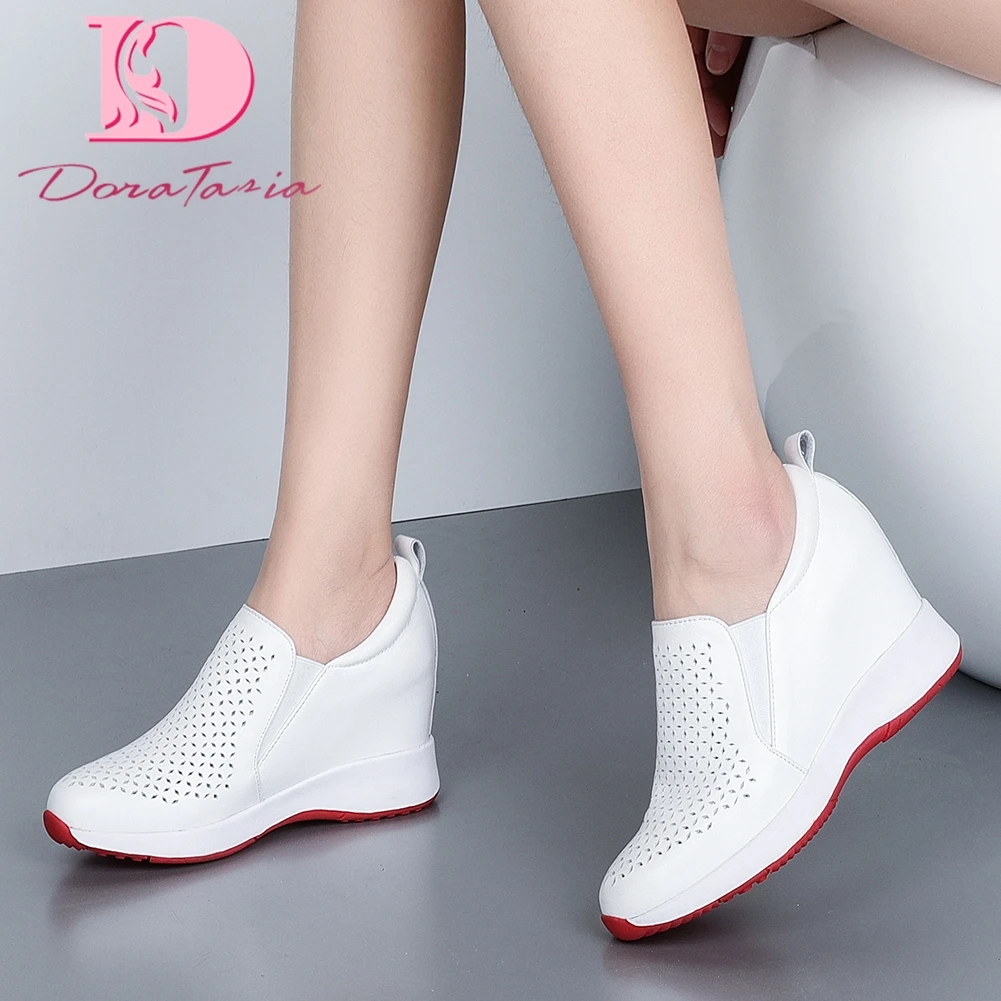 

Doratasia 2020 New Design Genuine Cow Leather Comfortable Shoes Woman Pumps Female Slip On Casual Pumps Women Shoes
