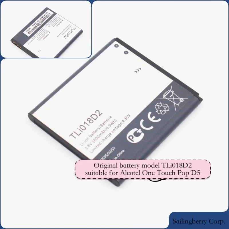 Аккумулятор подходит для Alcatel One Touch-Pop D5 с аккумулятором модели TLi018D2