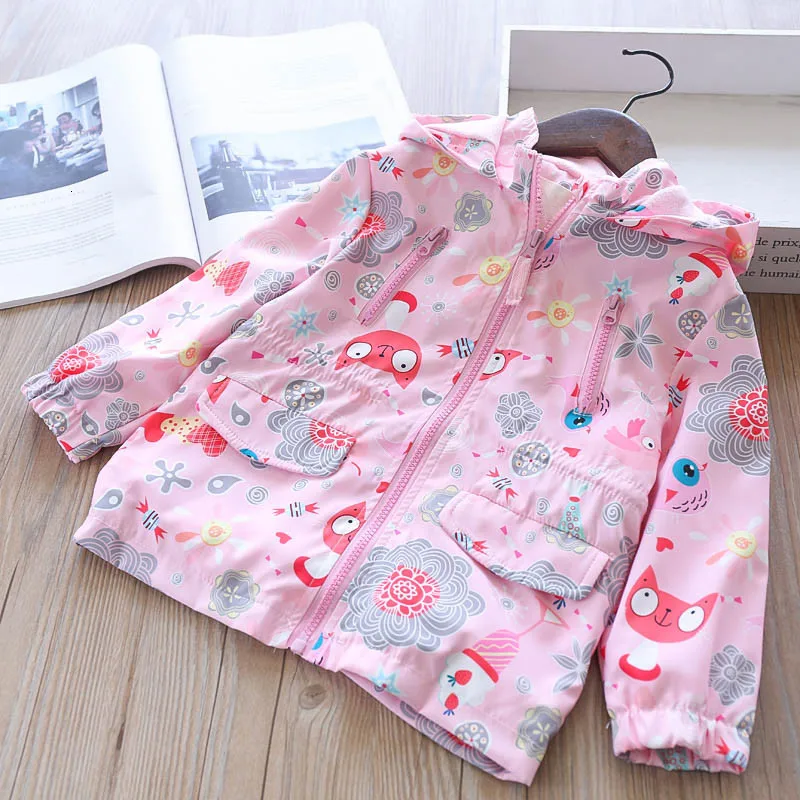 

autumn little girls jacket pink baby coat outerwear hooded fleece worm Windbreaker kids jackets Children Clothes high quality 2