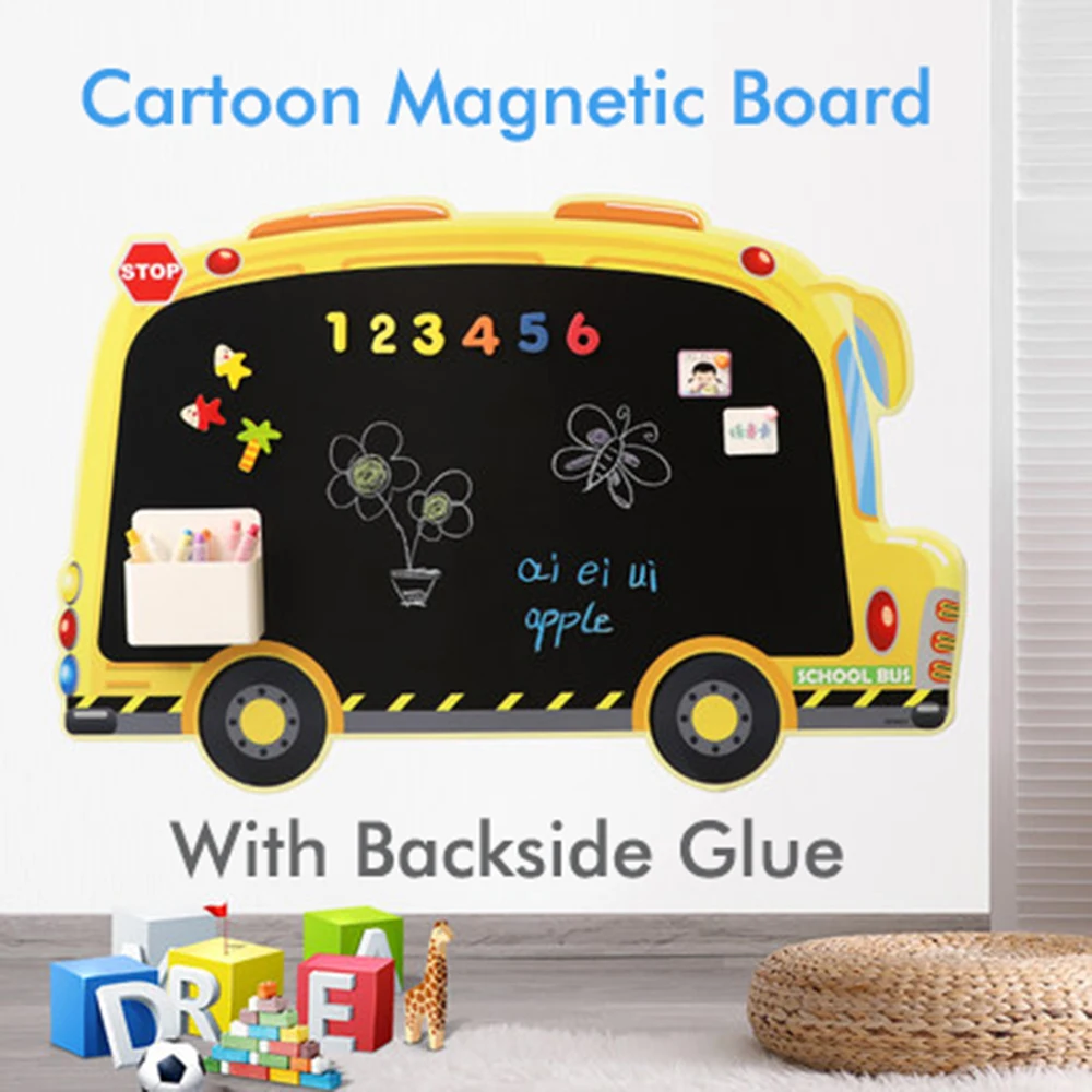 

WisdomTree Cartoon Magnetic Whiteboard Wall Sticker Soft Magnet Blackboard Cute Home Decoration Erasable Kids Drawing Board