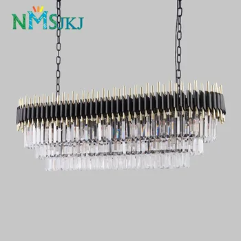 

Modern Art Rectangular Crystal Lights Lighting for Restaurant Kitchen AC110-240V
