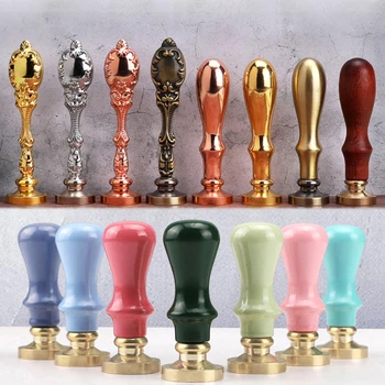 

Wooden Metal Wax Seal Stamp Handle Custom Postage Stamps Head for Alphabet Letter Date Wedding Envelope Scrapbooking Stamping
