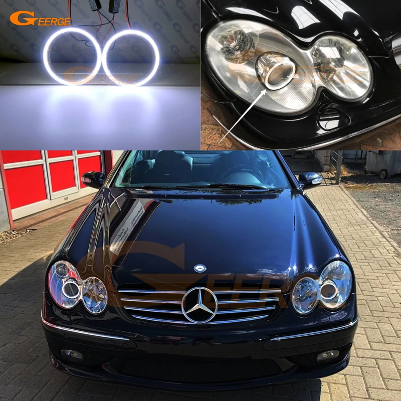 Excellent Ultra bright COB led angel eyes kit halo rings For Mercedes Benz CLK CLASS W209 C209