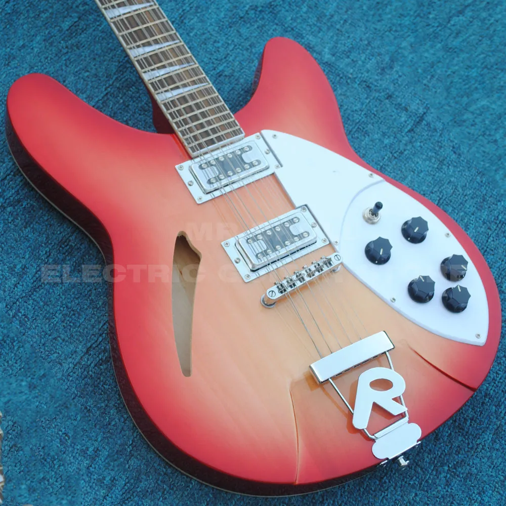 Ricken electric backer гитара cherryburst 12 струн полуполый корпус Джаз электрогитара