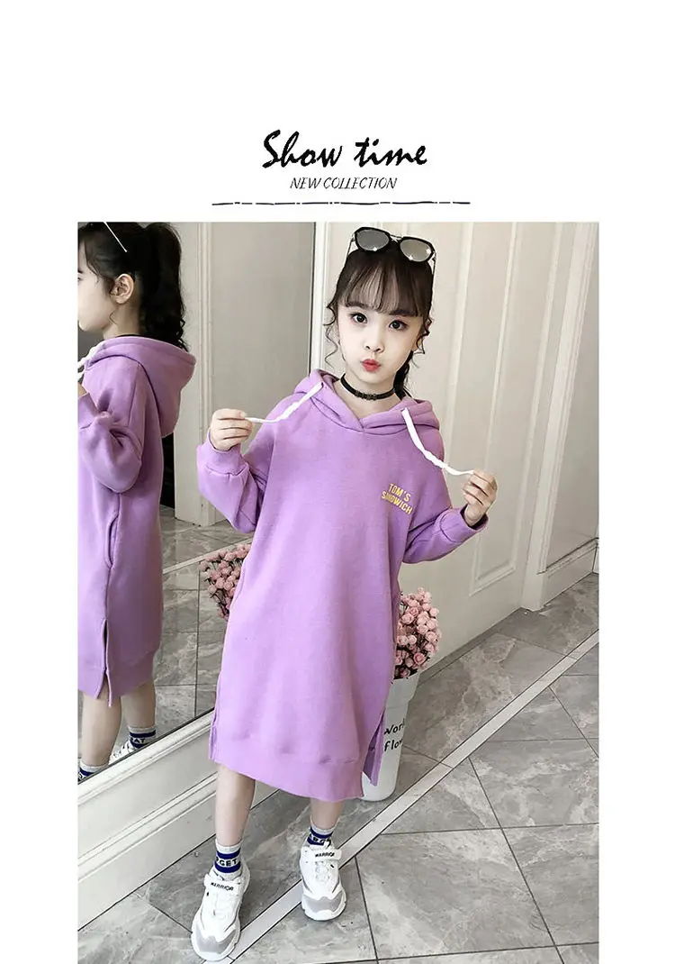 三色连帽长款卫衣_06