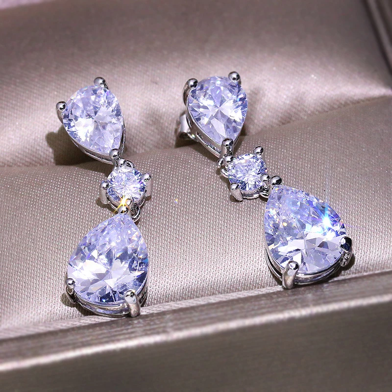 RongXing-Charming-White-Water-Drop-Zircon-Long-Dangle-Earrings-For-Women-925-Silver-Filled-Crystal-Stone