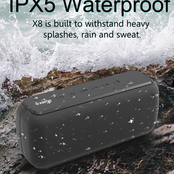 XDOBO 휴대용 무선 스피커, 보조배터리 기능, IPX5 방수, 6600mAh 지원, USB, TF, AUX, TWS 붐박스, X8, 60W, 핫 세일