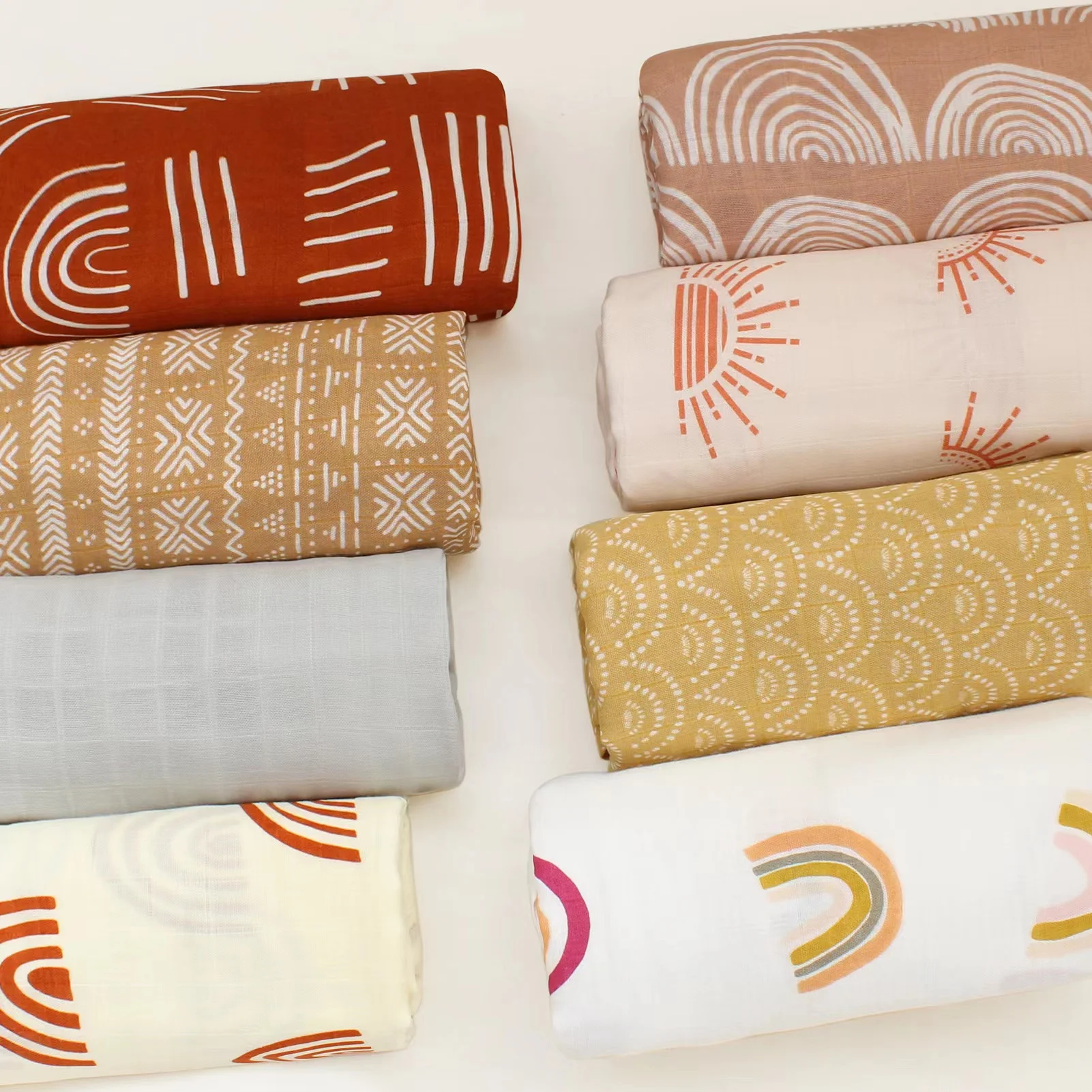 120x120cm Bamboo Cotton Muslin Blanket Baby Swaddle Warp Newborn Bath Towel Gauze Infant Kids Wrap Sleepsack Baby Blankets 4
