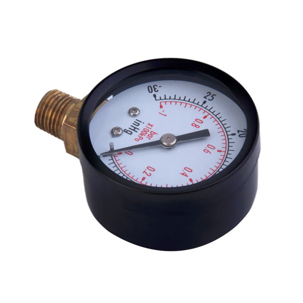 Сухой универсальный вакуумный манометр Blk сталь 1/" NPT нижний монтаж-30HG/0PSI TS50-1+ 1 медный сплав двойной масштаб PSI