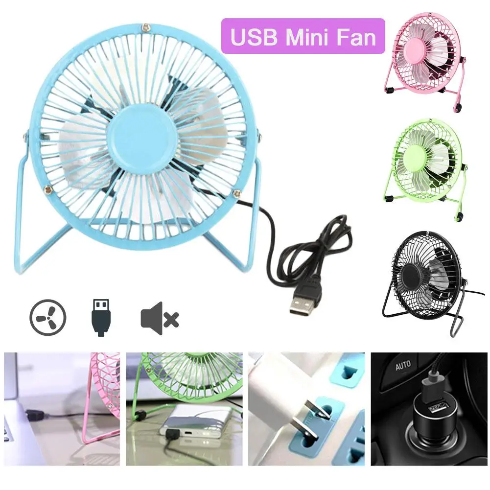 2pcs Portable Mini USB Cooling Fan Portable PC Desktop Table Silent Air Cooler