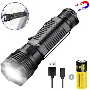 

Supfire Magnetic Led Torch Rechargeable Waterproof 5 Modes Torches with COB Side Light Multi-Function Tactical Light-Model D15