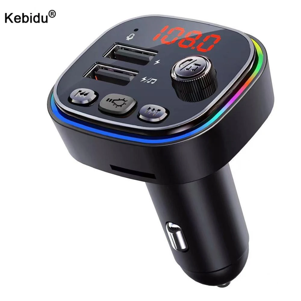 C20 Car Fm Transmitter Cigarette Lighter Dual Usb 5v 3.1a Fast Charger