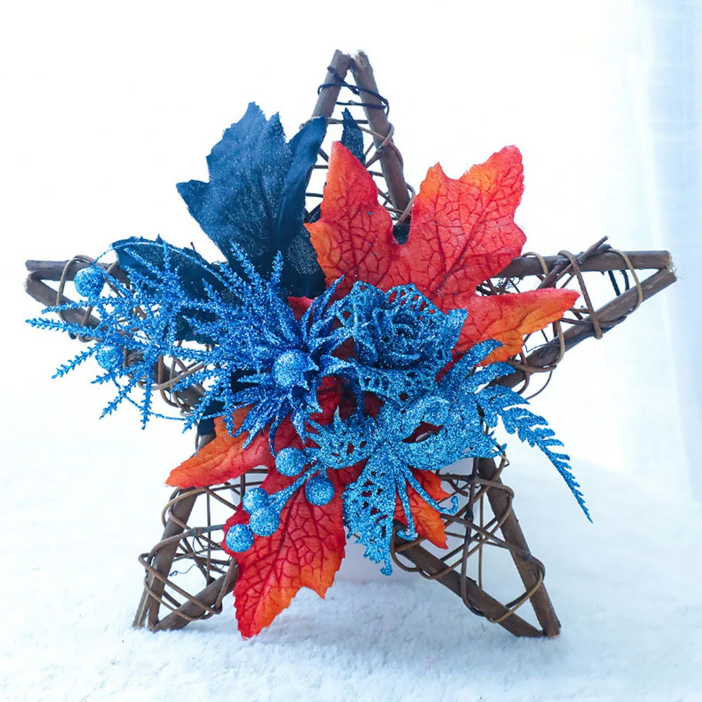 Thanksgiving Simulation Berry Decoration Gifts Office DIY Craft Halloween Pendant Pentagram Rattan Hanging Ornament Handmade - Цвет: B