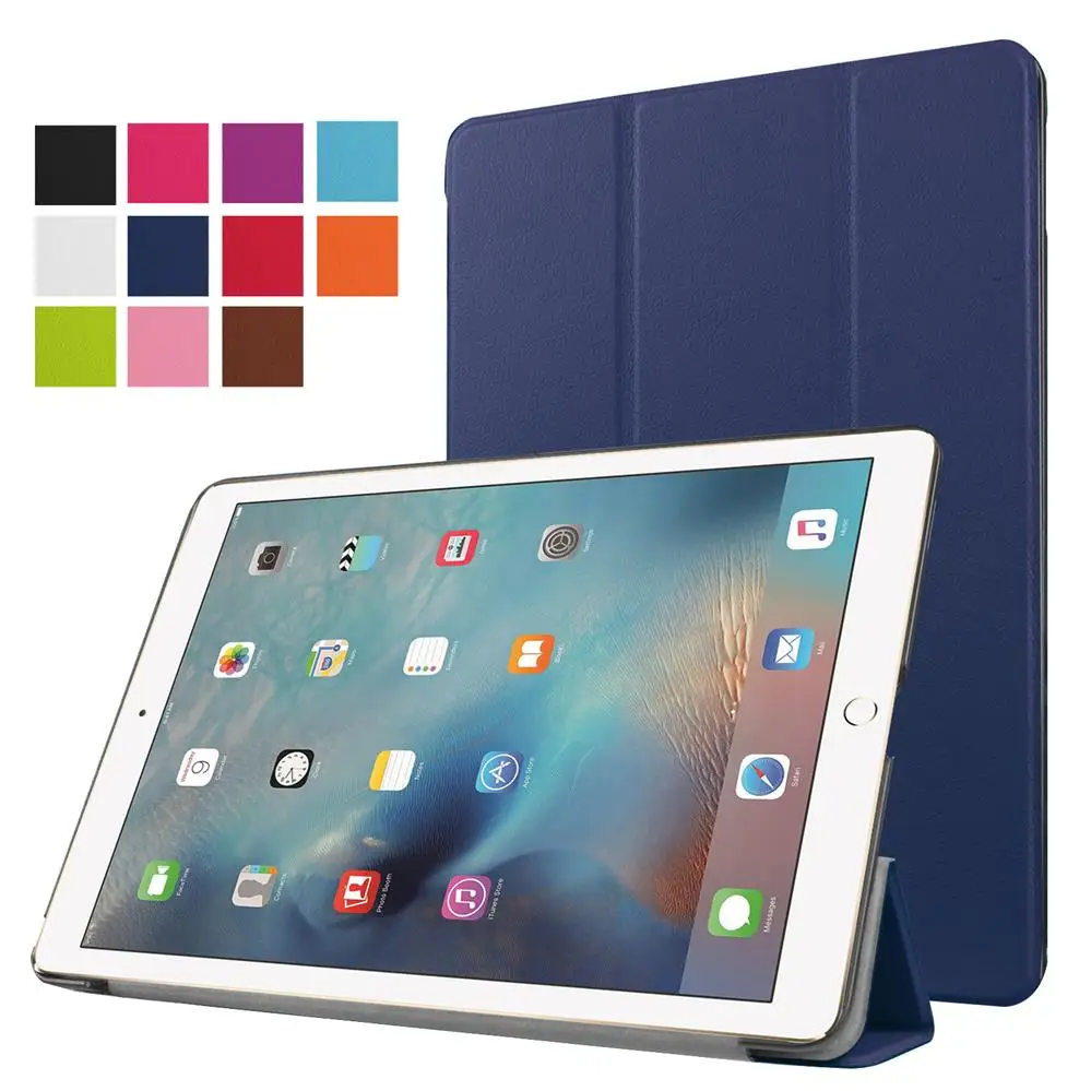 Чехол-подставка для Apple iPad Pro 12,9 ультра тонкий магнитный стенд флип Смарт Пробуждение защитный чехол для планшета со стилусом - Цвет: Dark Blue
