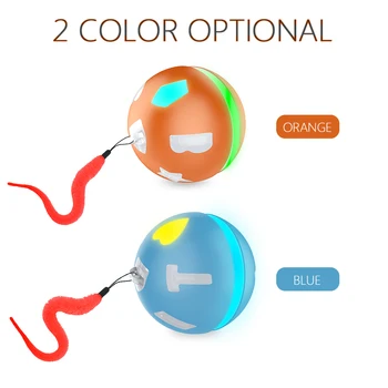 

Smart Interactive Cat Toy Ball USB Rechargeable Rolling Ball 360 Degree Self Rotating LED Light Pet Toys for Cat Interactive Toy