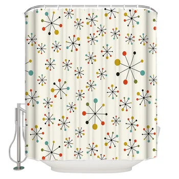

Abstract Pattern Adorns Chevron Shower Curtain Waterproof Polyester With 12 Hooks