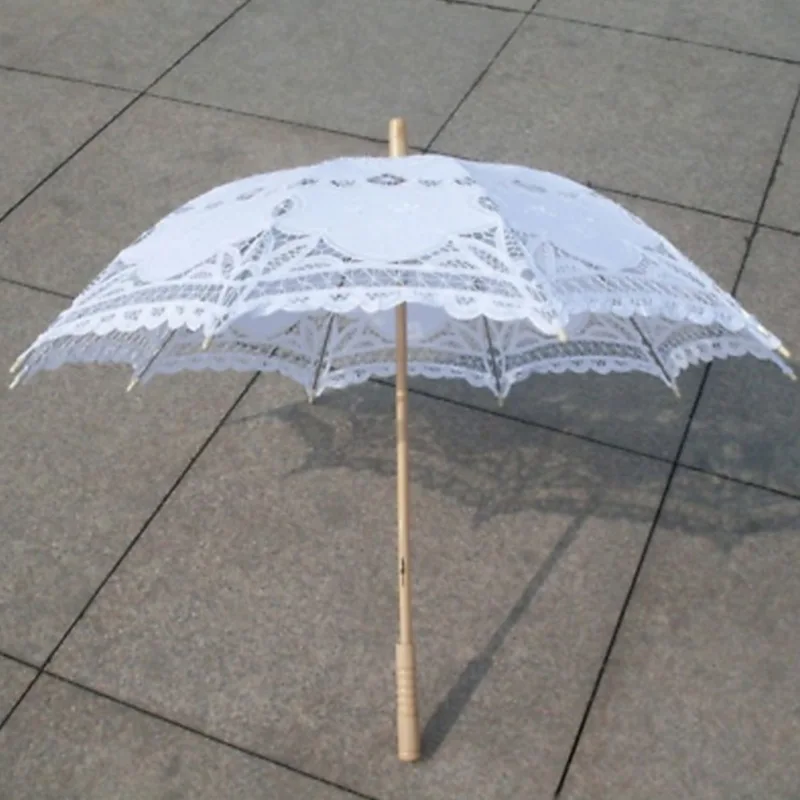Свадебный зонтик для невесты, хлопковый кружевной зонтик, ручная вышивка, выбивающий реквизит для свадебной фотографии, аксессуары для украшения