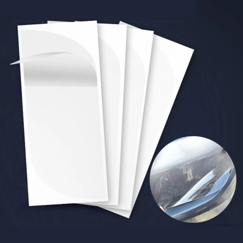 4Pcs Transparent Car Paint Protection Film Universal Clear Headlight