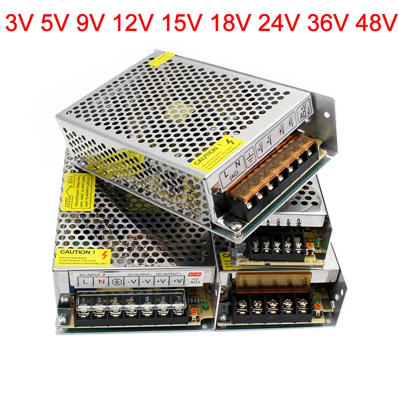 Switching Transformer with Adapters in 220v out 3-4.5-5-6-7.5-9-12v-1.5a 18va
