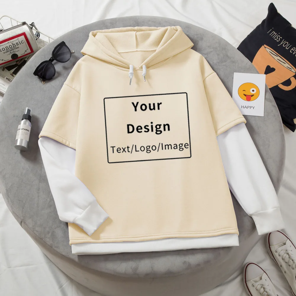 

Customized Pastel Color Block Hoodie Patchwork Oversized Sweatshirt Hooded Unisex Your Logo Design Thick Pullover Soft Women