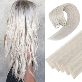 

【New】Ugeat Invisible Tape In Human Hair Extensions White #1000 Seamless Skin Weft Hair Natural Soft Rejection Hair 2.5g/piece