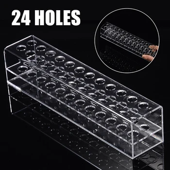 

24 Slots Clear Marker Holder Desk Stand Acrylic Pen Brush Organizer Storage Rack Display Shelf 240*50*45mm