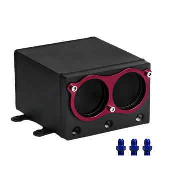 

Car 60mm Dual Port External 044 Fuel Pump Tank Racing Billet Aluminium Fitting Oil Catch Can Fuel Surge Tank OCT03-AN6