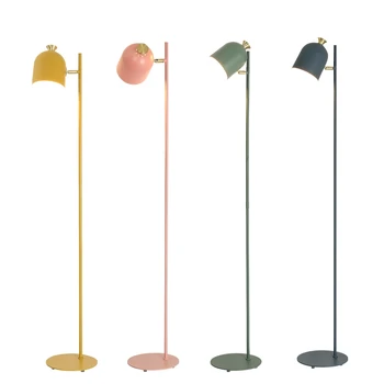 

Macaroon LED Floor Lamps for Bedroom Living Room Study Desk Nordic Minimalist Wrought Iron Vertical home decor Standing light