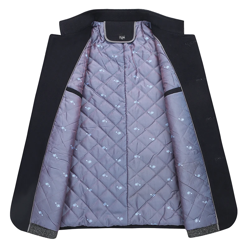 Хороший мужской осенне-зимний шерстяной плащ куртка мужская деловая Длинная утепленная хлопковая шерстяная куртка Мужские Куртки Тренч