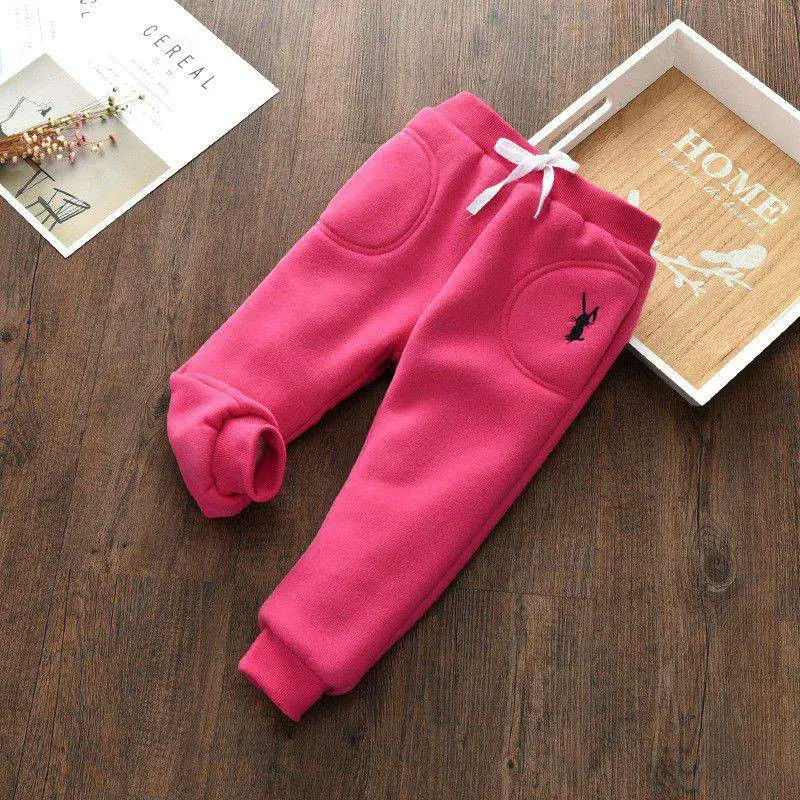 A3 New Boy Girls Warm Pants Winter Children Thicken Outwear Pants Cotton Solid Kids Fleece Trousers Baby Casual Trousers - Цвет: A3