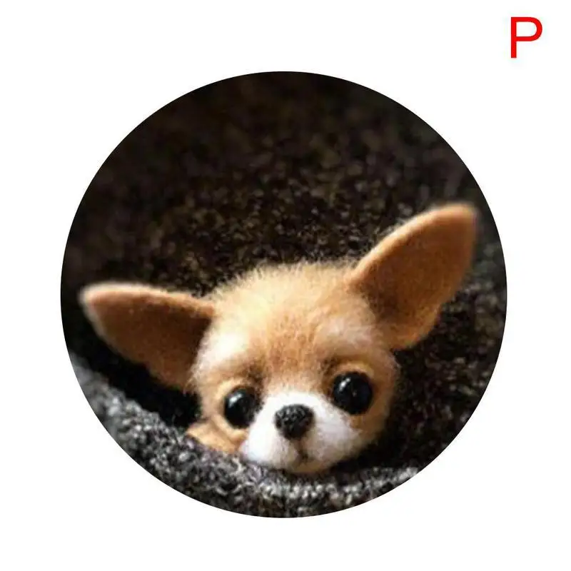 Шерстяная войлочная брошь ручной работы, материал: кошка, лиса, собака, енот, белка, Большое Ухо, животное, брошь, сделай сам, материал, сумка, войлок, сделай сам, подарок - Цвет: P