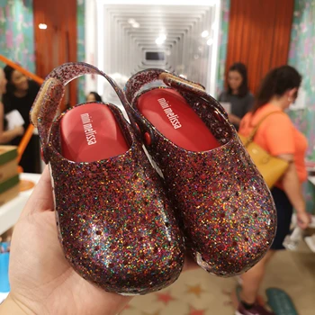 

Mini Melissa Children Summer Cute Cartoon Sandals Beach Clogs Slippers Light-weight Non-slip Wear-resistant Girl Slip-on Shoes