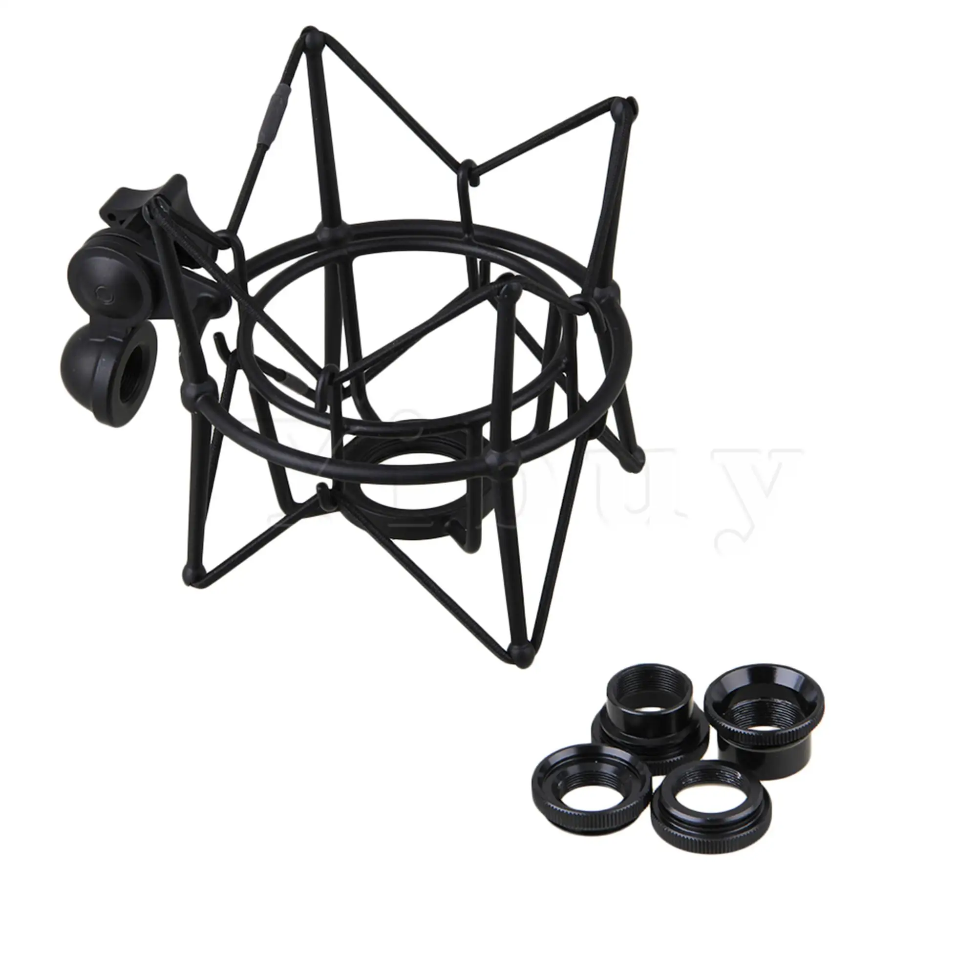 Yibuy Black Metal Large Size Cylinder Spider ShockMount Holder