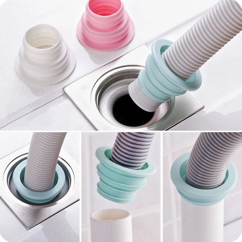 

1Pcs Plastic Deodorant Wash Machine Pipe Connector Tools Sealing Plug Trap Anti-odor Telescopic Sewer Pipe Accessories