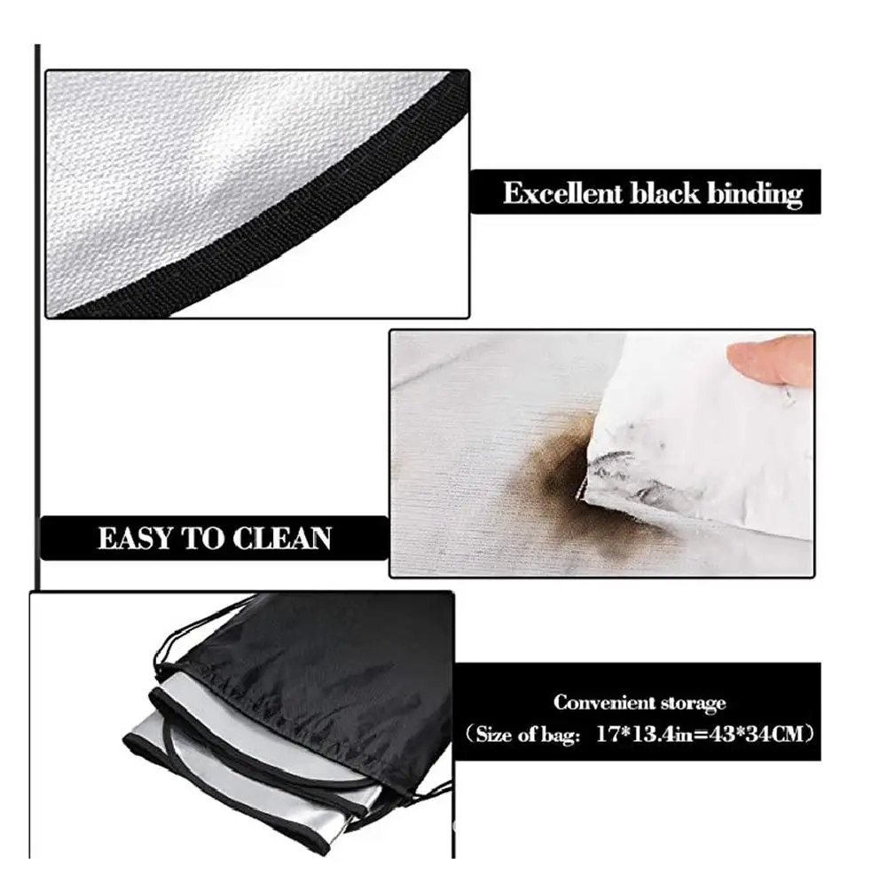 Fireproof Mat Reusable Under Fire Mat Protecting Deck Lawn Patio From High Temperature Easy To Clean Round Heat Resistant P