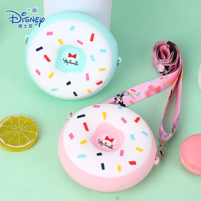 Disney Mickey Mouse Children Bag Cartoon Silicone Minnie Donald Duck Doughnut Wallet Baby Crossbody Bag Toys For Kids Girl Gift 2
