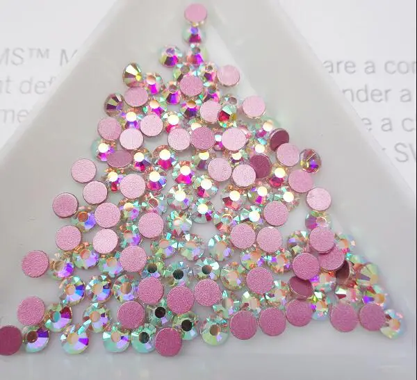 2020-Newest-Crystal-AB-Nail-Art-Rhinestones-Pink-Rose-Base-Non-Hot-Fix-FlatBack-Strass-Fabric