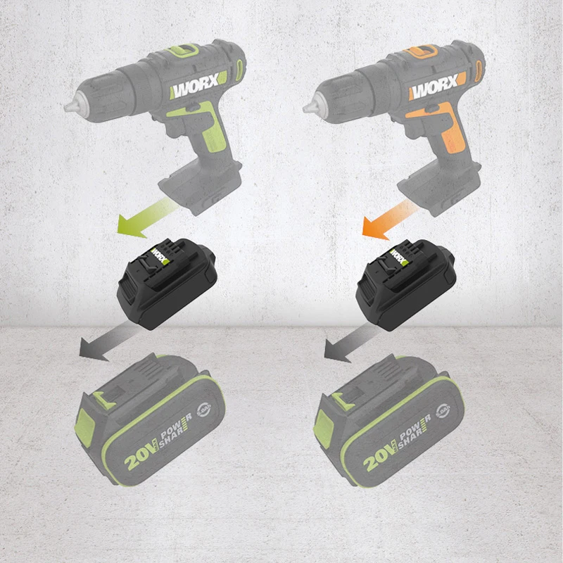 WORX литиевая батарея адаптер WA4600 20V Зеленый адаптер