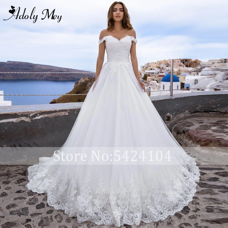 Adoly Mey Romantic Sweetheart Neck Lace Up A-Line Wedding Dresses 2020 Luxury Flowers Beaded Appliques Court Train Wedding Gown