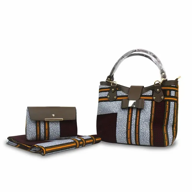 Африканская восковая сумка Африканский узор «Кенте» принт и кошелек/Африканский воск с сумками 6 ярдов kente модельер, YB01