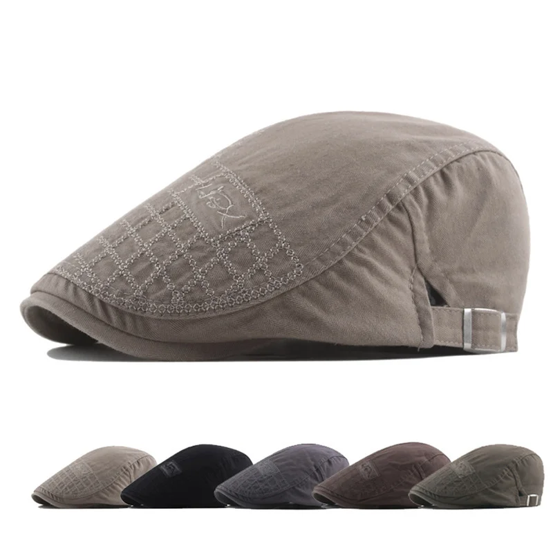 Helisopus новые береты для мужчин осень зима хлопок вышитые плоские шапки модные повседневные Регулируемый козырек кепки мужской головной убор